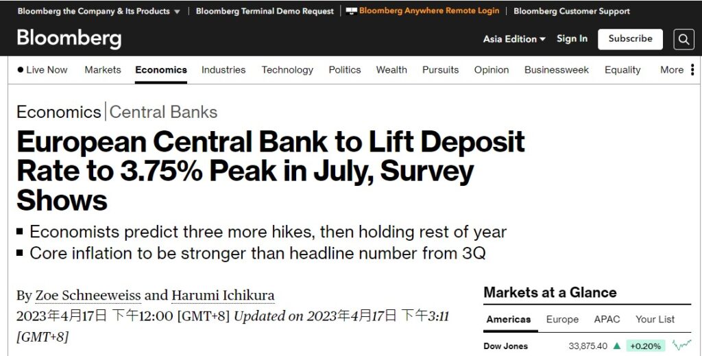 歐洲央行加息新聞