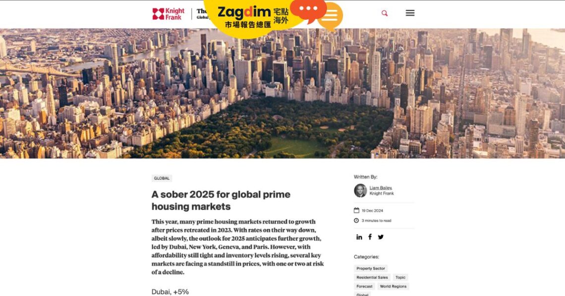 2025年 knightfrank 全球高端住宅市場前景分析(簡報)
