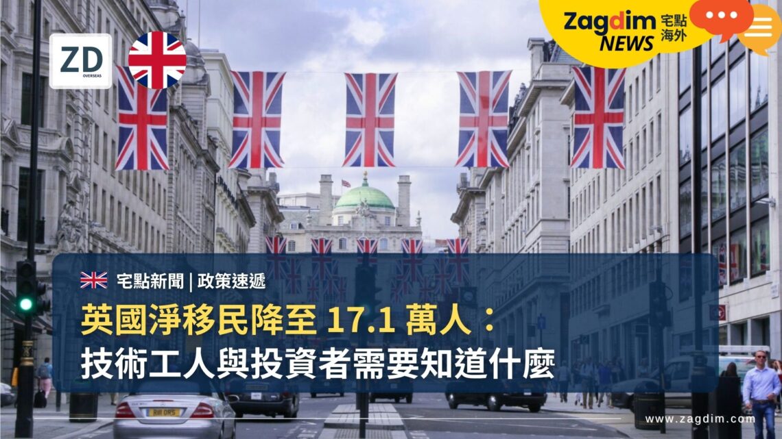 英國淨移民降至 17.1 萬人:技術工人與投資者需要知道什麼