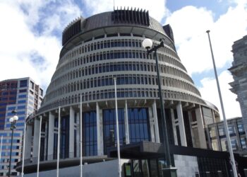 The Beehive, New Zealand's Executive Wing of Parliament, in Wellington
