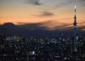 日本東京天際線日落景色