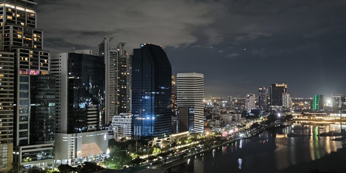Benjakitt Park in Bangkok at Night
