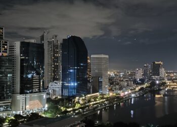 Benjakitt Park in Bangkok at Night