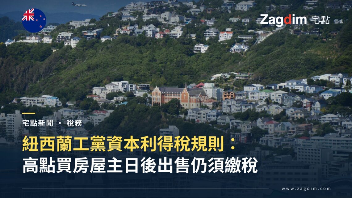 紐西蘭威靈頓港灣上方山坡的密集住宅