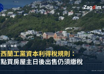 紐西蘭威靈頓港灣上方山坡的密集住宅