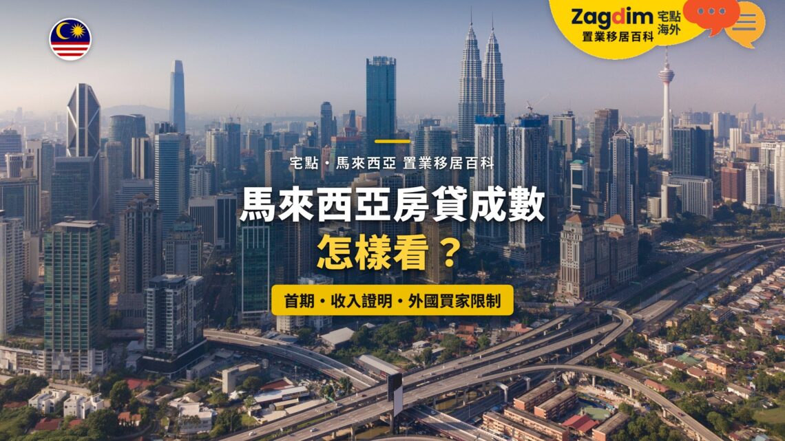 吉隆坡高樓群與高速公路全景,配馬來西亞房貸成數主題