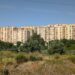 Mid-rise apartment blocks on a hillside on the outskirts of Lisbon