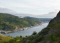 The Narrows and harbour of St. John's, Newfoundland and Labrador, seen from the surrounding hills