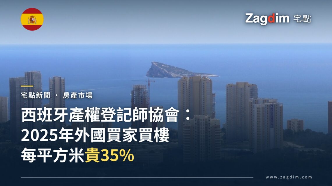 西班牙貝尼多姆(Benidorm)沿海公寓大樓天際線,地中海沿岸典型的外國買家熱門住宅區
