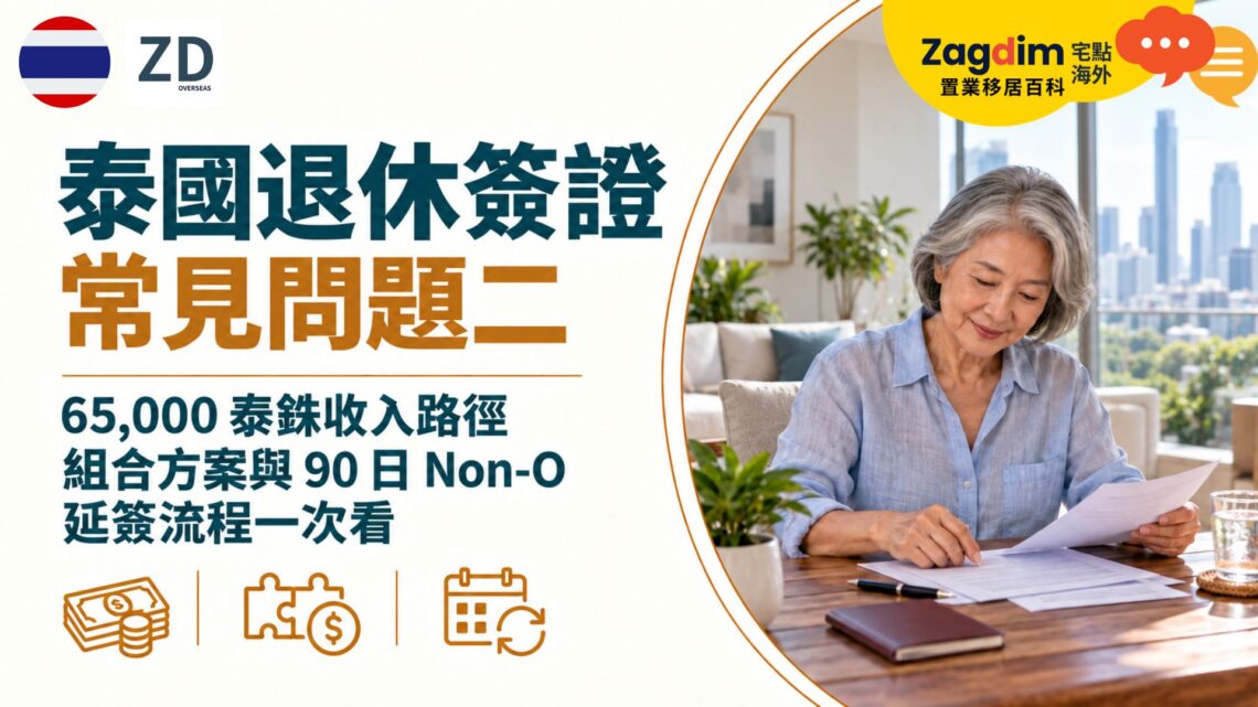 泰國退休簽證常見問題二:65,000泰銖收入路徑、組合方案與90日Non-O延簽流程一次看