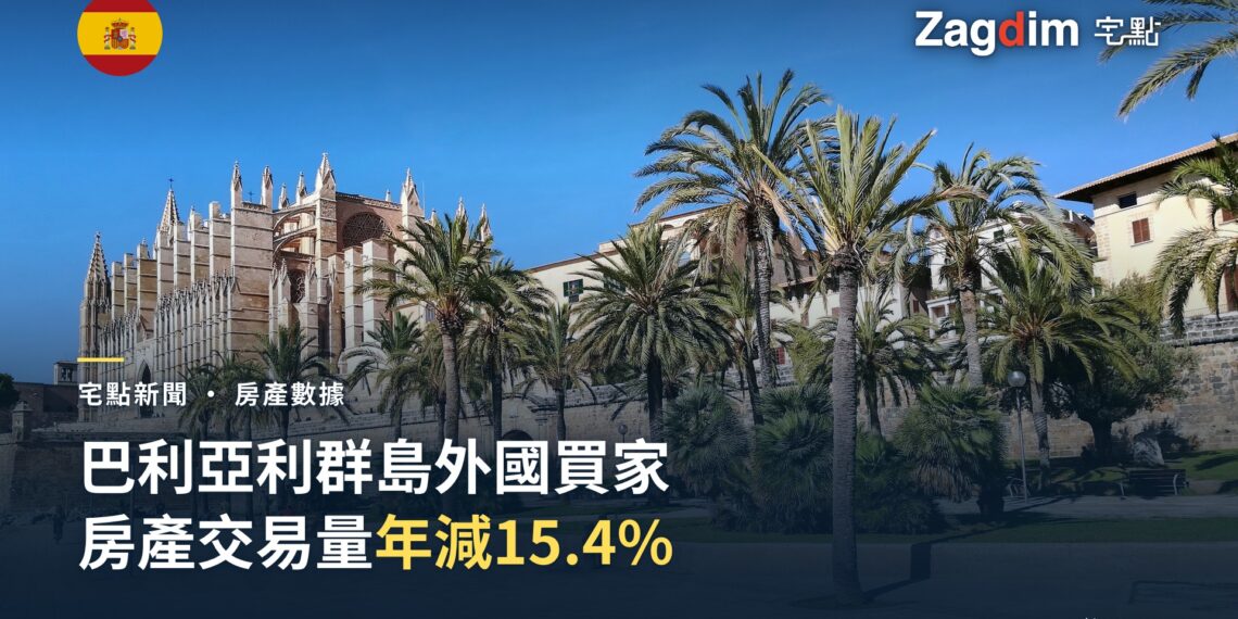 帕爾馬主教座堂與周邊棕櫚樹、住宅建築的城市景觀