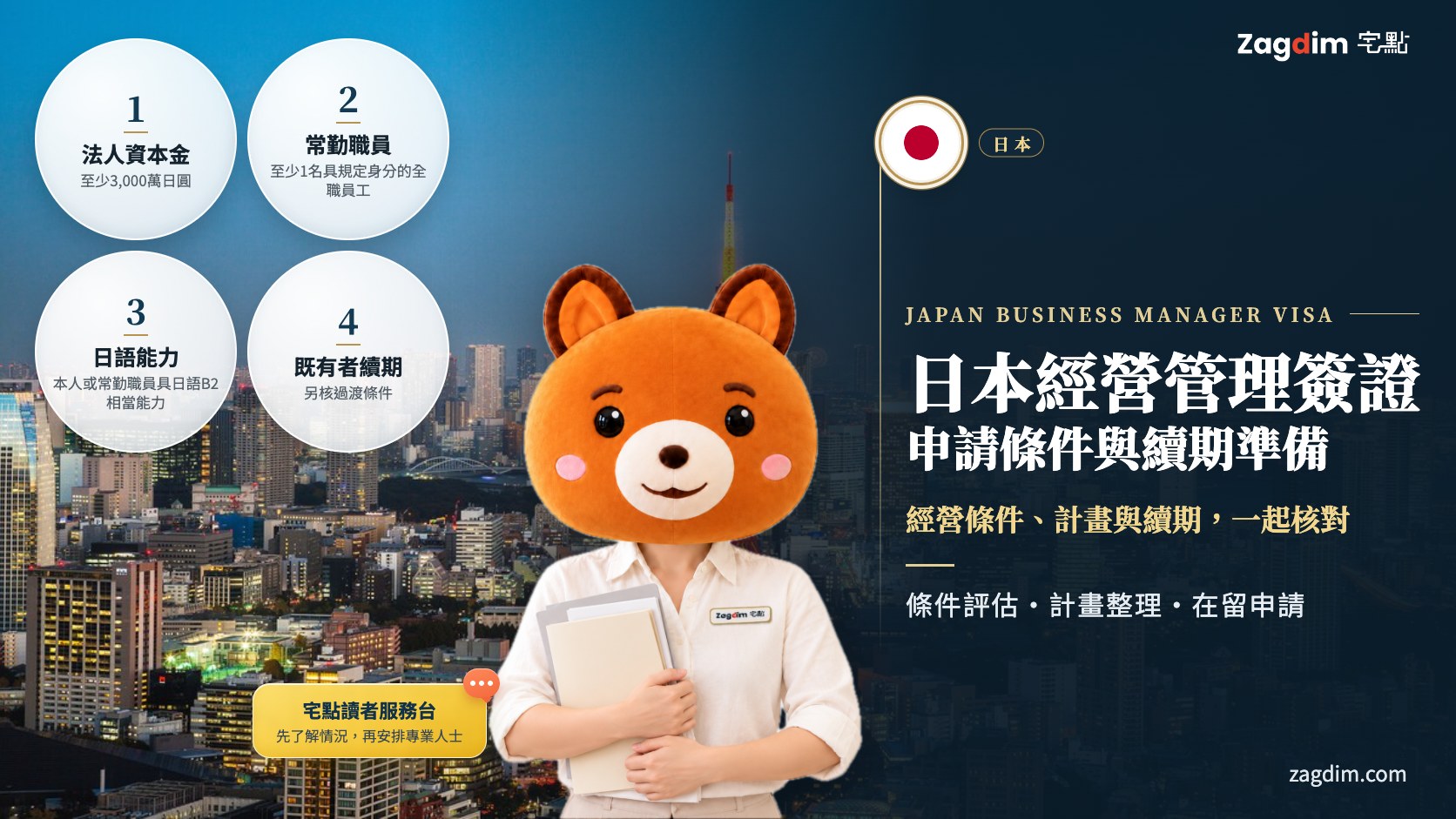 日本經營管理簽證頭圖:經營條件、計畫與續期,一起核對