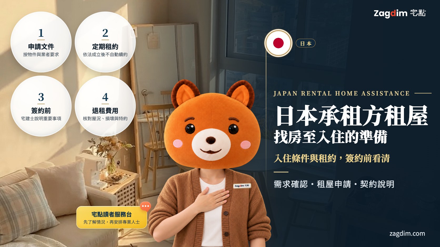 日本承租方租屋頭圖:入住條件與租約,簽約前看清