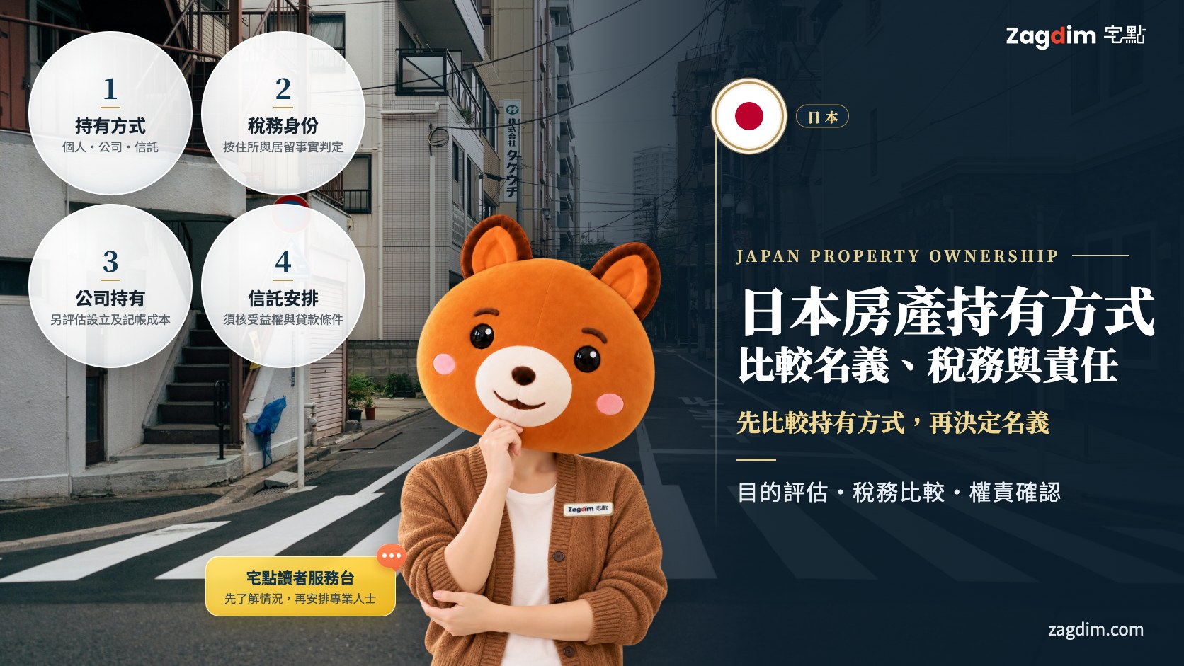 日本房產持有方式頭圖:先比較持有方式,再決定名義