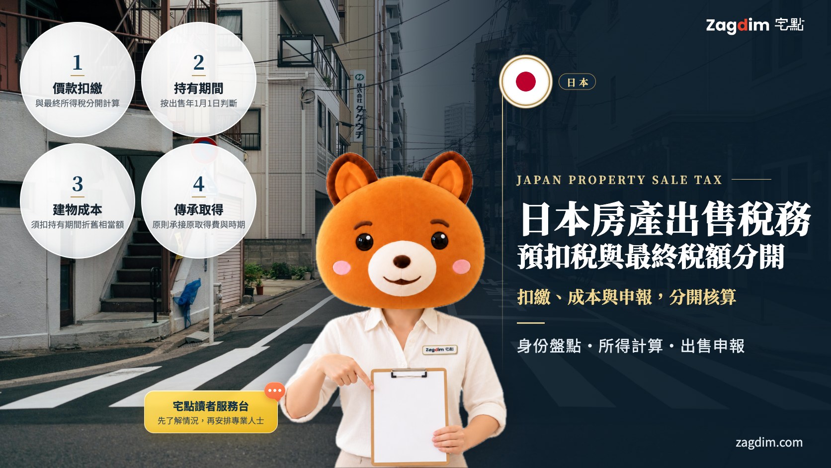 日本房產出售稅務頭圖:扣繳、成本與申報,分開核算