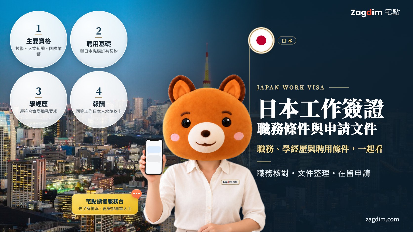 日本工作簽證頭圖:職務、學經歷與聘用條件,一起看