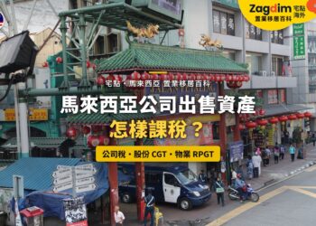 吉隆坡唐人街牌樓與街景,配公司出售資產課稅主題