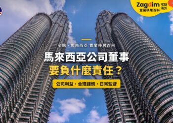 藍天白雲下仰望吉隆坡雙子塔,配公司董事責任主題