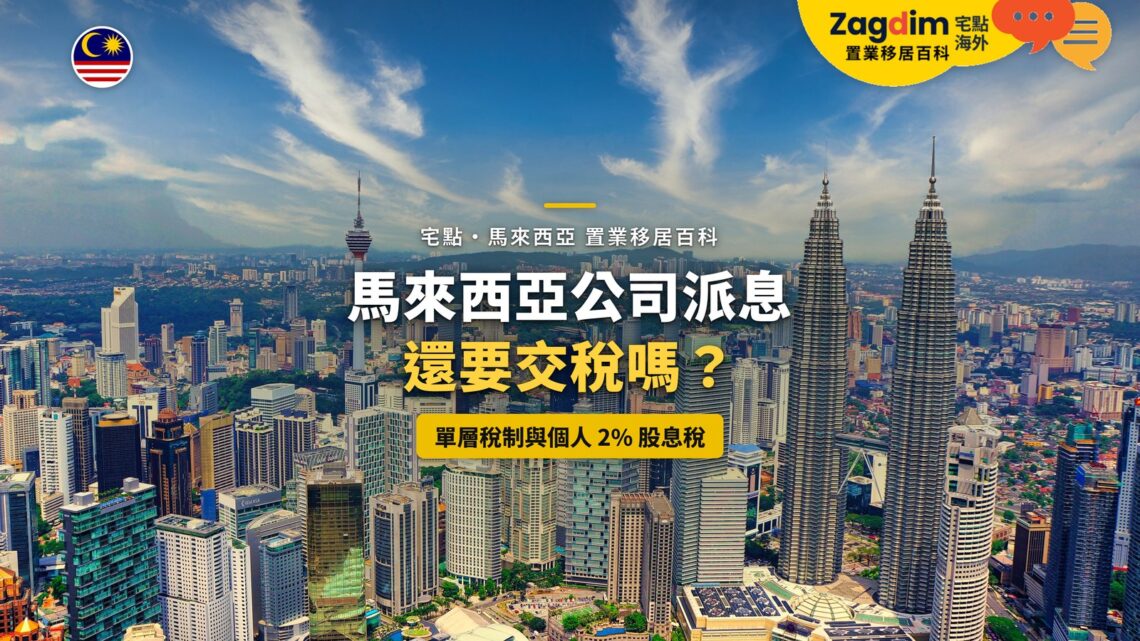藍天下的吉隆坡城市天際線,配公司派息與股息稅主題