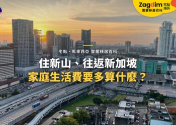 馬來西亞城市高樓與高速公路黃昏景色,配新山家庭生活費主題