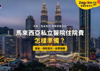 黃昏的吉隆坡雙子塔與周邊高樓,配私立醫院住院費準備主題